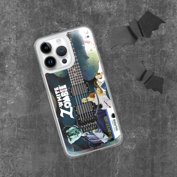 Hand-Painted iPhone Phone Cases with Horror Guitar Art