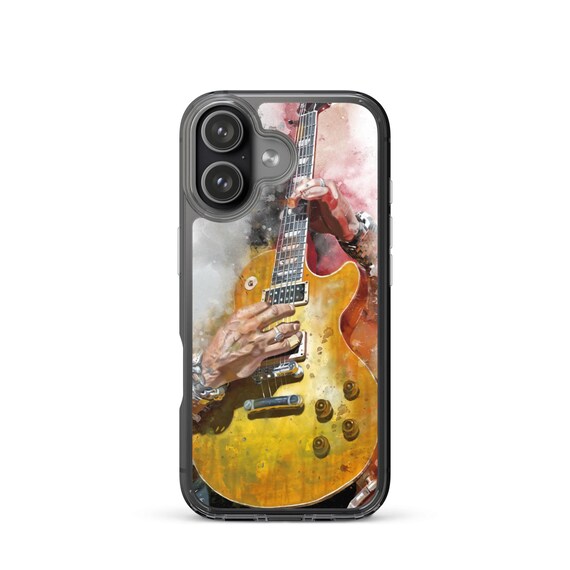 Hand-Painted iPhone Phone Cases with Rock Guitar Art