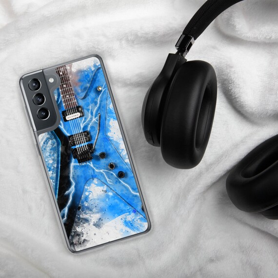 Hand-Painted Samsung Phone Cases with Dime's Lightning Guitar Art