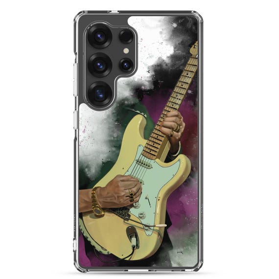 Hand-Painted Samsung Phone Cases with Swedish Axe Guitar Art