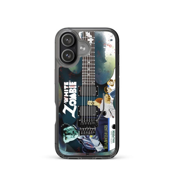 Hand-Painted iPhone Phone Cases with Horror Guitar Art