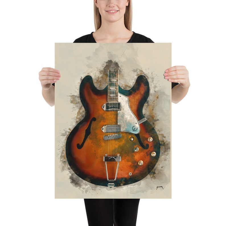 John Lennon's Electric Guitar 18x24 Guitar Art - Etsy
