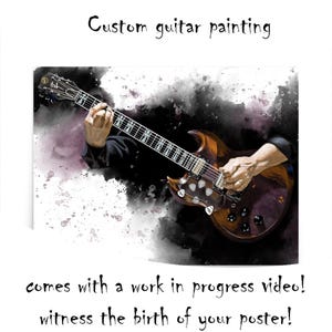 Custom schilderij elektrische gitaar: gepersonaliseerd muziekcadeau (24 x 36&quot;)