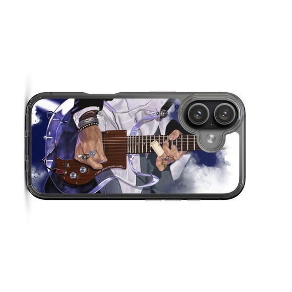 Hand-Painted iPhone Phone Cases with Invisible Guitar Art