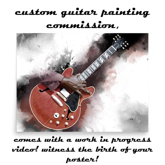 Custom Electric Guitar With Hand Portrait: Unique Digital Painting from Photo