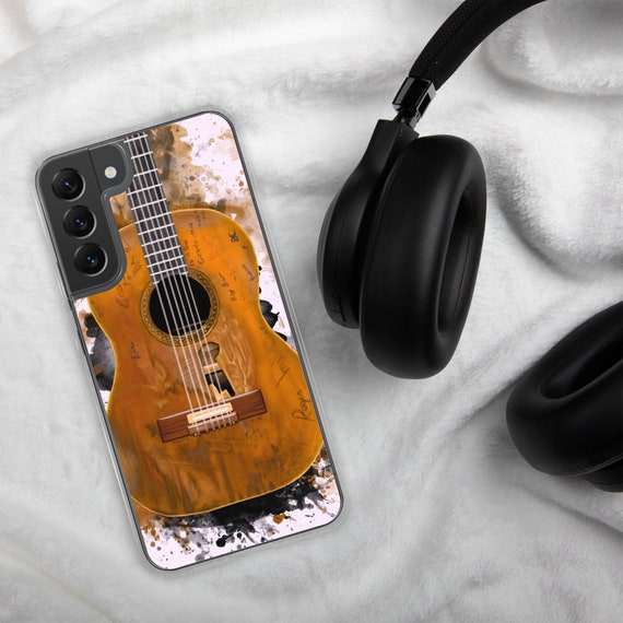 Hand-Painted Samsung Phone Cases with Acoustic Guitar Art