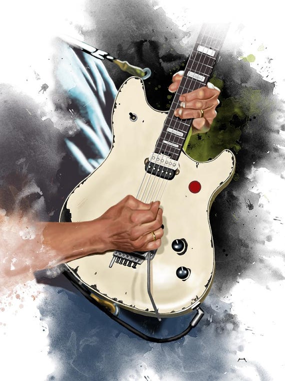 electric guitar painting 18x24"