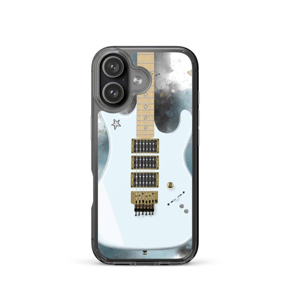 Hand-Painted iPhone Phone Cases with Star Guitar Art