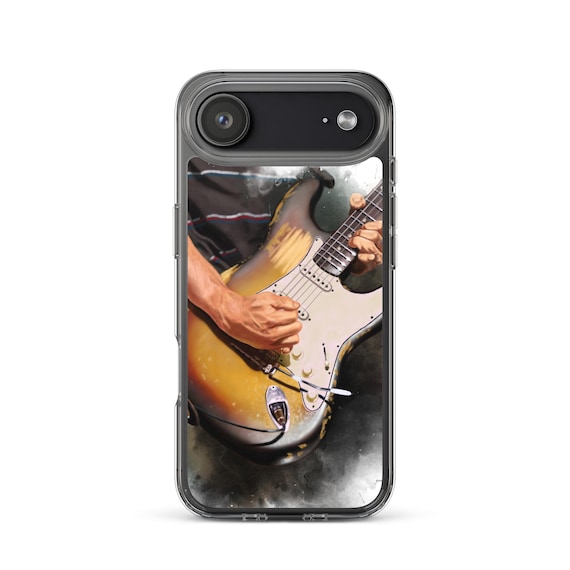 Hand-Painted iPhone Phone Cases with Vintage Electric Guitar Art