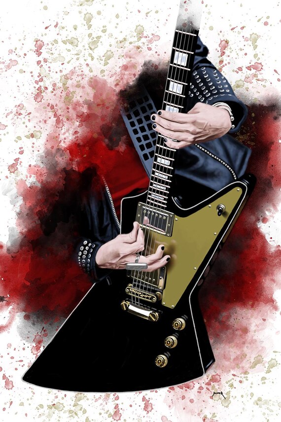 Liz' Electric Guitar Wall Art, Painting 24x36"