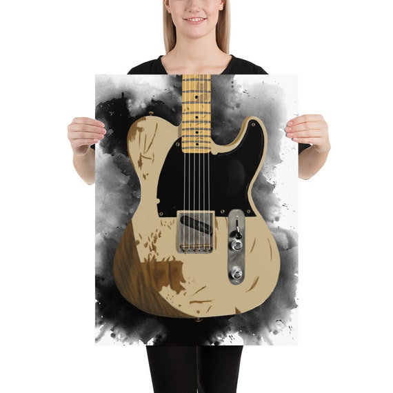 Jeff's electric guitar art, digital drawing 18x24"