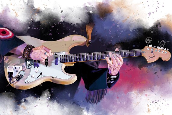 Rich's Electric Guitar Wall Art, Painting 24x36"