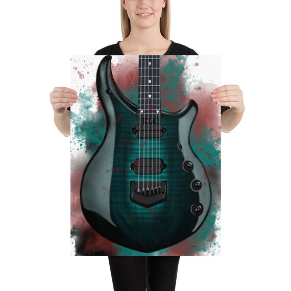 John's electric guitar art, digital drawing 18x24"