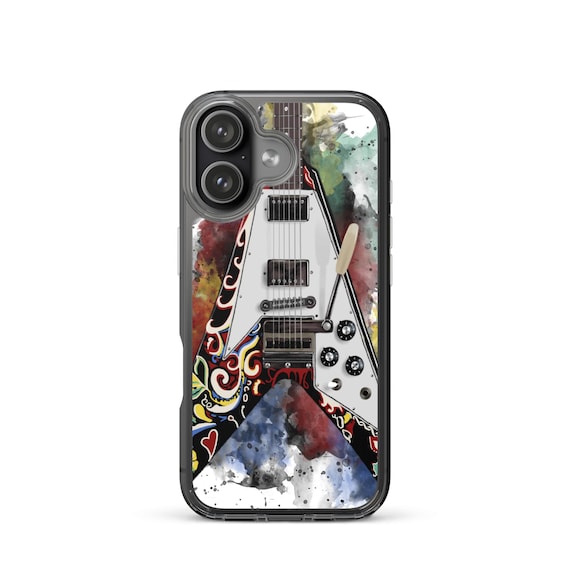 Hand-Painted iPhone Phone Cases with Graffiti Guitar Art