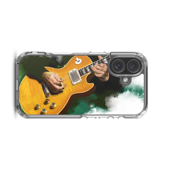 Hand-Painted iPhone Phone Cases with Burst Guitar Art