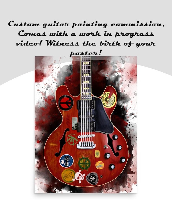 Electric Guitar Commission Painting, Custom Digital Painting from Photo, Personalized Gift For Guitarist