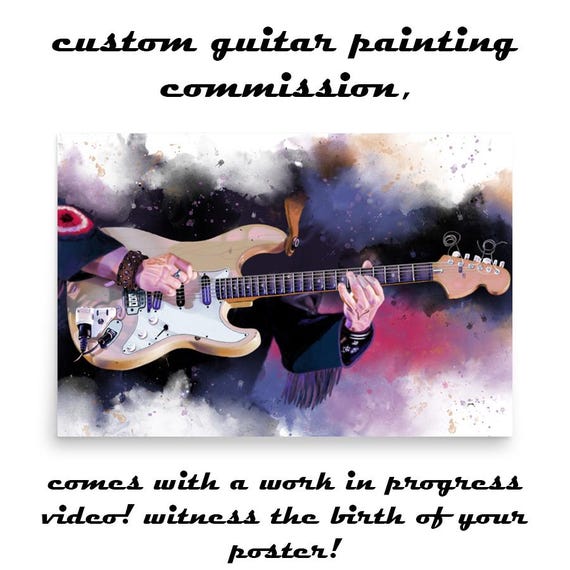 Custom Electric Guitar Portrait: Unique Digital Painting from Photo
