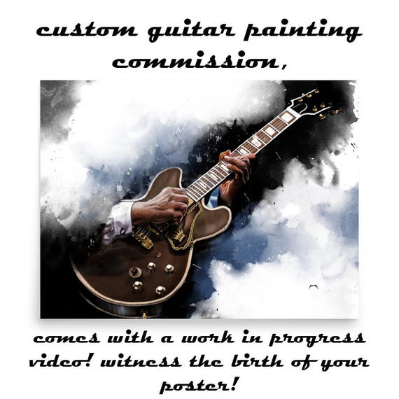 Custom Electric Guitar With Hand Portrait: Unique Digital Painting from Photo