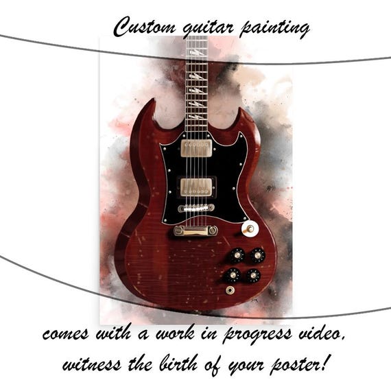 Custom Electric Guitar Painting: Personalized Music Gift (24"x36")