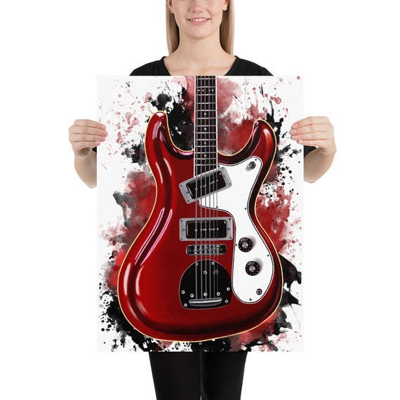 Don's electric guitar art, digital drawing 18x24"