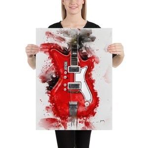 Jack&#39;s electric guitar art, digital drawing 18x24&quot;