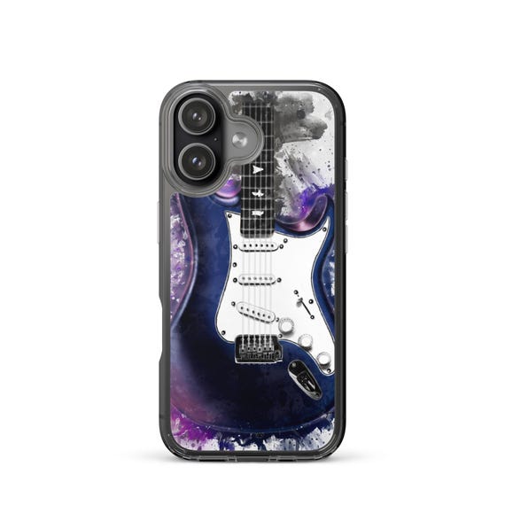 Hand-Painted iPhone Phone Cases with Nebula Guitar Art