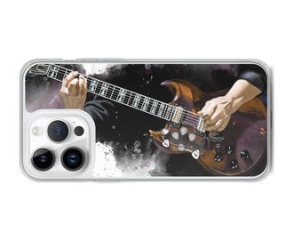 Hand-Painted iPhone Phone Cases with Old Boy Guitar Art
