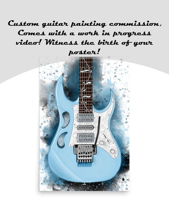 Electric Guitar Commission Painting, Custom Digital Painting from Photo, Personalized Gift For Guitarist