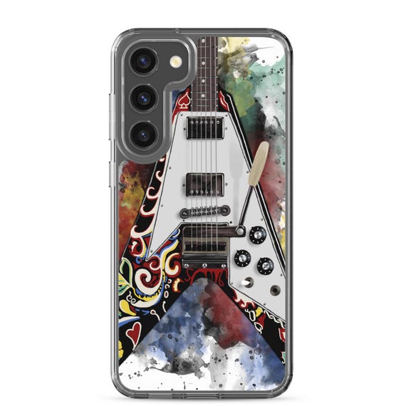 Hand-Painted Samsung Phone Cases with Graffiti Guitar Art