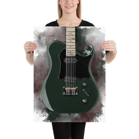 Miles' electric guitar art, digital drawing 18x24"