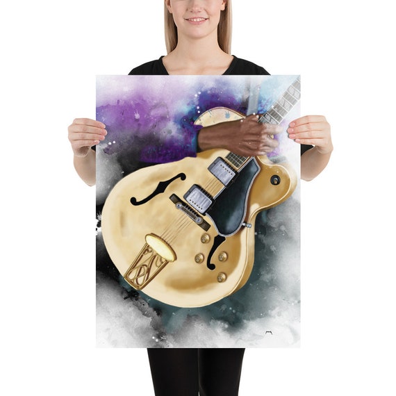 Chuck's guitar art, digital drawing 18x24"