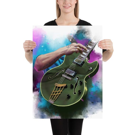 Electric Guitar Art Print: 18x24" Music Room Decor