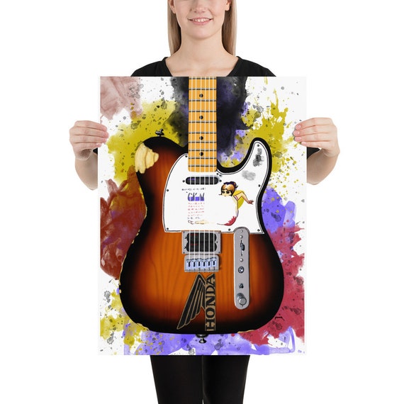 Jonny's electric guitar art, digital drawing 18x24"