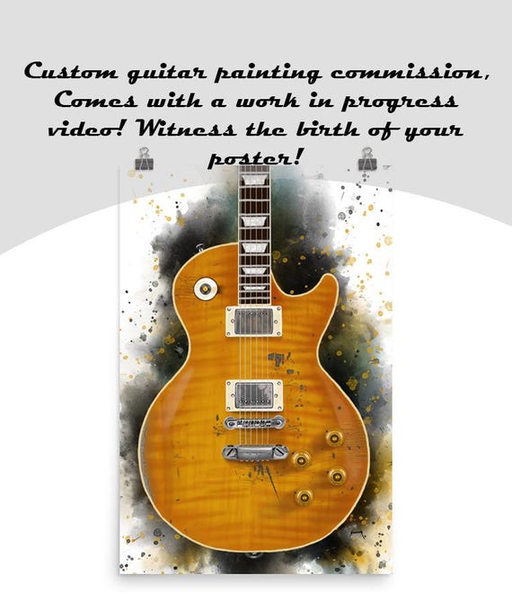 Custom Electric Guitar Painting: Personalized Music Gift (24"x36")