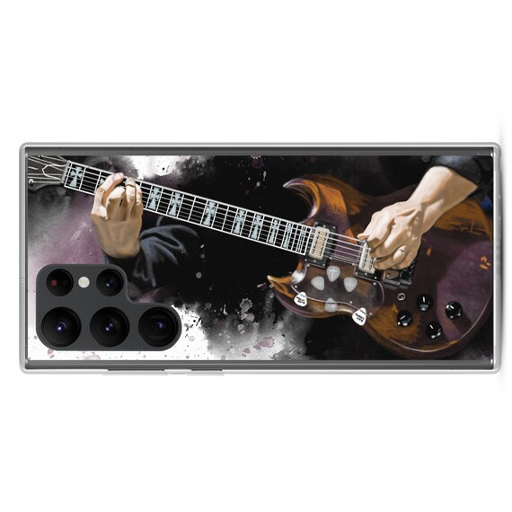Hand-Painted Samsung Phone Cases with Old Boy Guitar Art