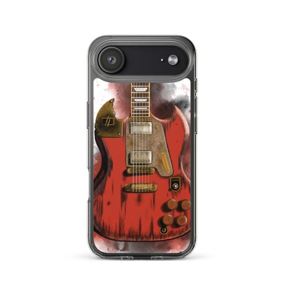 Hand-Painted iPhone Phone Cases with Steampunk Guitar Art