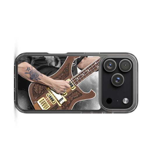 Hand-Painted iPhone Phone Cases with Lemmy's Bass Guitar Art