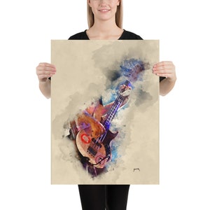 art de la guitare basse, dessin numérique 18x24"
