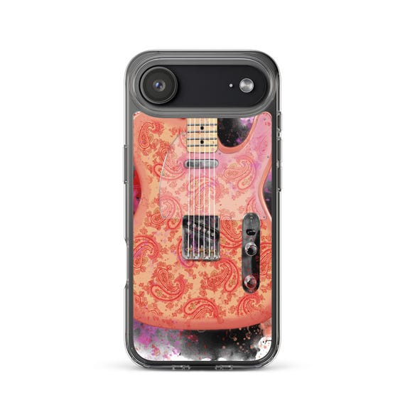 Hand-Painted iPhone Phone Cases with Paisley Guitar Art