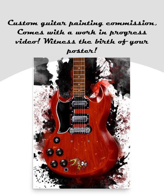 Custom Electric Guitar Painting: Personalized Music Gift (24"x36")