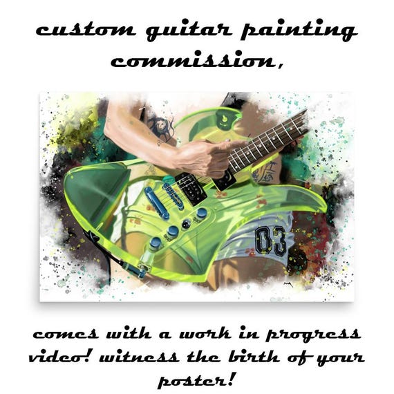 Custom Electric Guitar Portrait: Unique Digital Painting from Photo