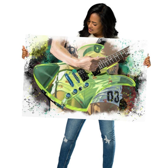 Rhian's guitar art, digital drawing 36x24"