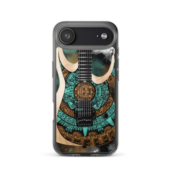 Hand-Painted iPhone Phone Cases with Dino's Guitar Art