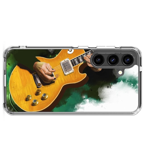 Hand-Painted Samsung Phone Cases with Burst Guitar Art