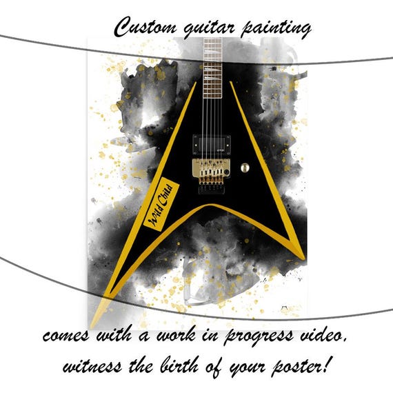 Custom Electric Guitar Painting: Personalized Music Gift (24"x36")