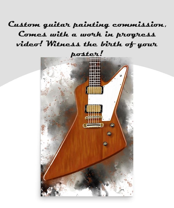 Custom Electric Guitar Painting: Personalized Music Gift (24"x36")