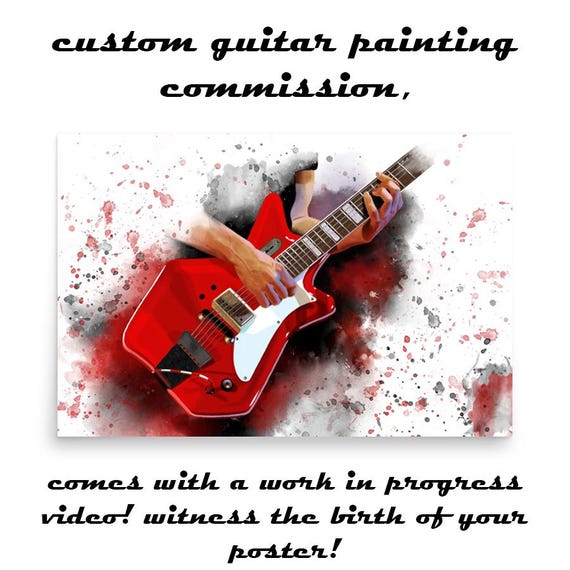 Custom Electric Guitar With Hand Portrait: Unique Digital Painting from Photo