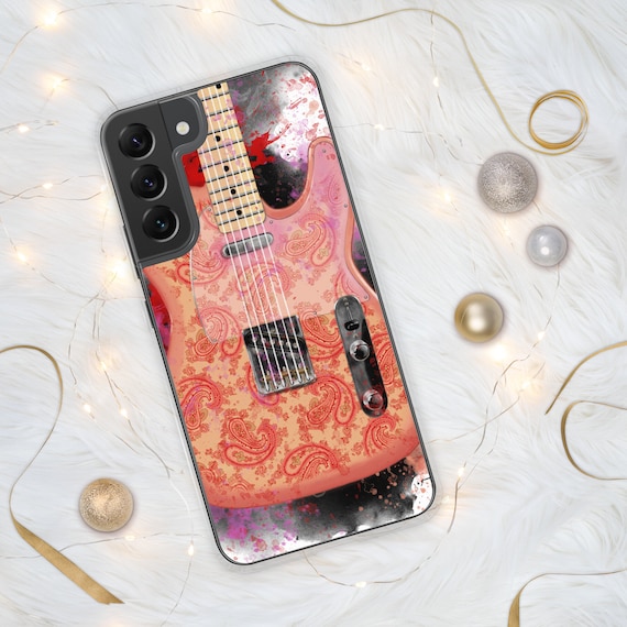 Hand-Painted Samsung Phone Cases with Paisley Guitar Art