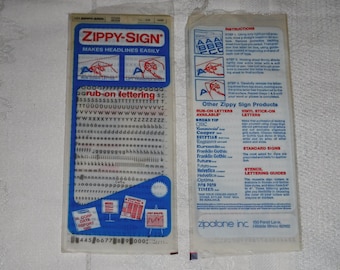 Zippy-Sign Rub-On Lettering From 1982