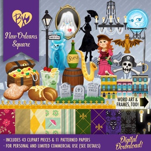 New Orleans Square FULL KIT (Clip art & Paper)